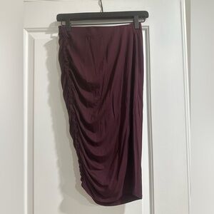 Ruched Purple Midi Skirt | Size Small
